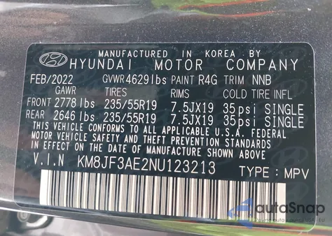 2022 Hyundai Tucson N Line from USA, damaged, VIN KM8JF3AE2NU123213